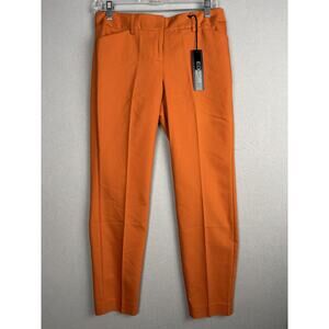 Express Editor Pants Womens 2R Orange Ankle Straight Career Dress Slacks New